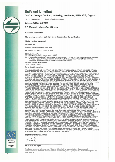 CE低电压和机械指令证书